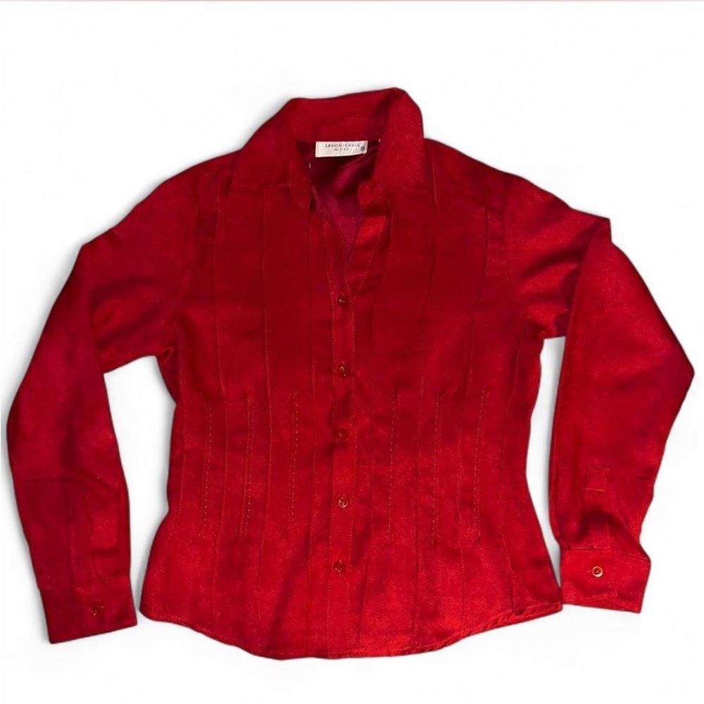 VTG Lemon Grass size S petite vintage button down red shirt